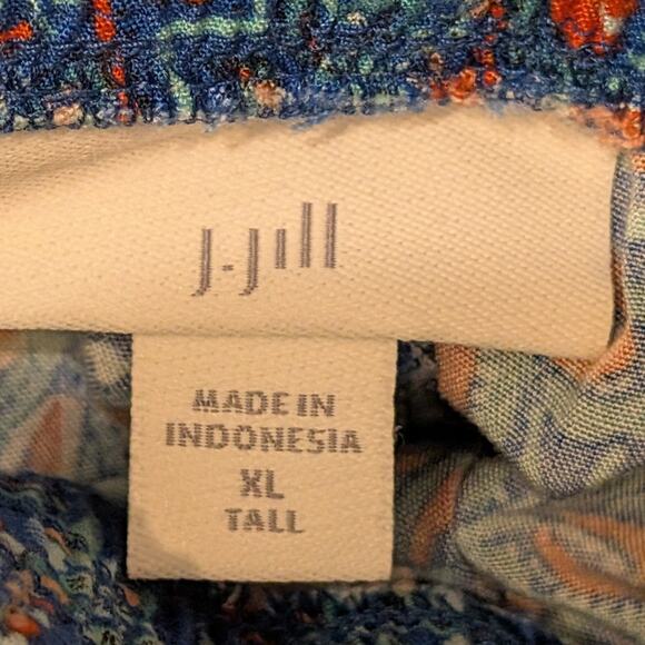 J.Jill Pants Casual Summer Tropical Floral Paisley Bold Vacation - Size XLT - Picture 7 of 9